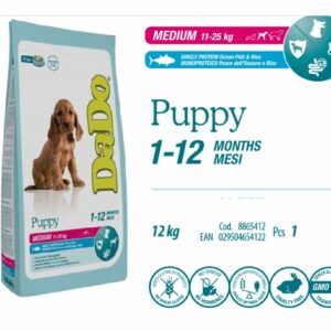 Dado - Puppy Medium Pesce e riso da 12kg