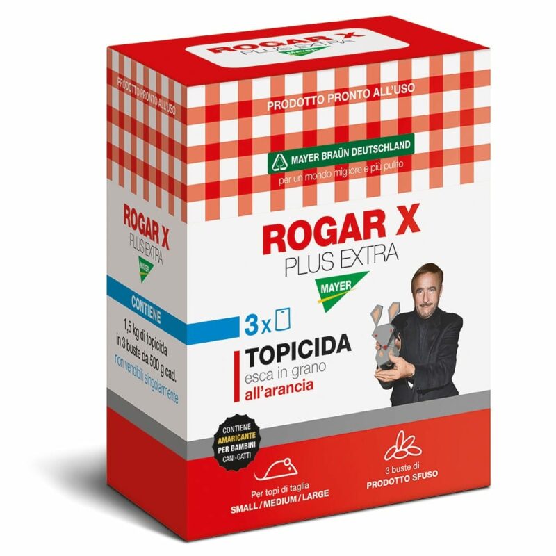 ROGAR X PLUS EXTRA - Esca in grano all'arancia - Conf. 1.5 Kg