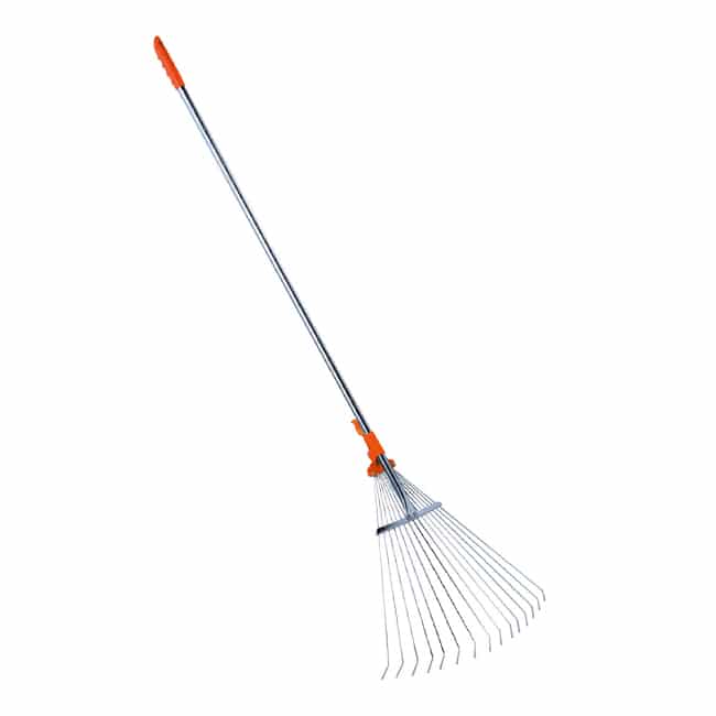 Rastrello Regolabile Wurko R2-A – 22 Denti Piatti Apertura Fino A 40 Cm, Per Foglie E Giardino, Manico Non Incluso, Colore Alluminio