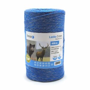 POLIFILO per recinto elettrico - diametro 3 mm, blu , lunghezza 400 m