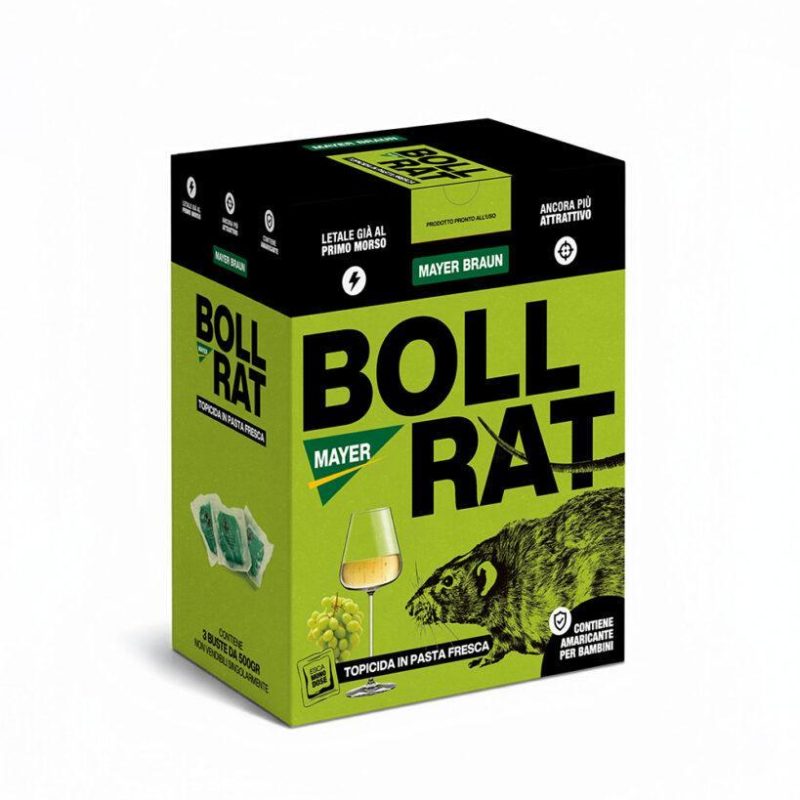 Topicida in Pasta Fresca BOLL RAT Mayer Braun – Esca Professionale per Topi e Ratti